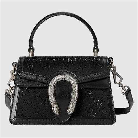 gucci black bag with lion head|Gucci dionysus top handle bag.